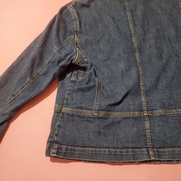 Vintage 1990s 90s Jean Jacket Snaps Jones New York - Picture 7 of 10